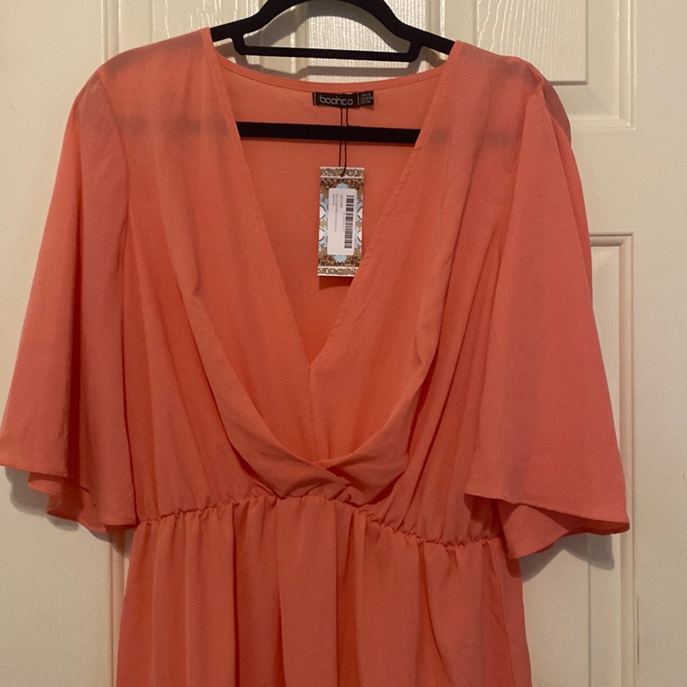 Boohoo Plus Angel Sleeve Dress